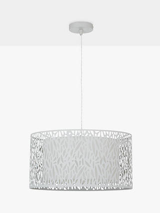 John Lewis & Partners Meadow Fretwork Shade Ceiling Light, Grey/White