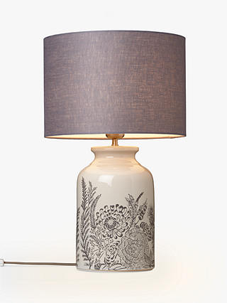 John Lewis & Partners Woodcroft Crackle Glaze Table Lamp, Cream
