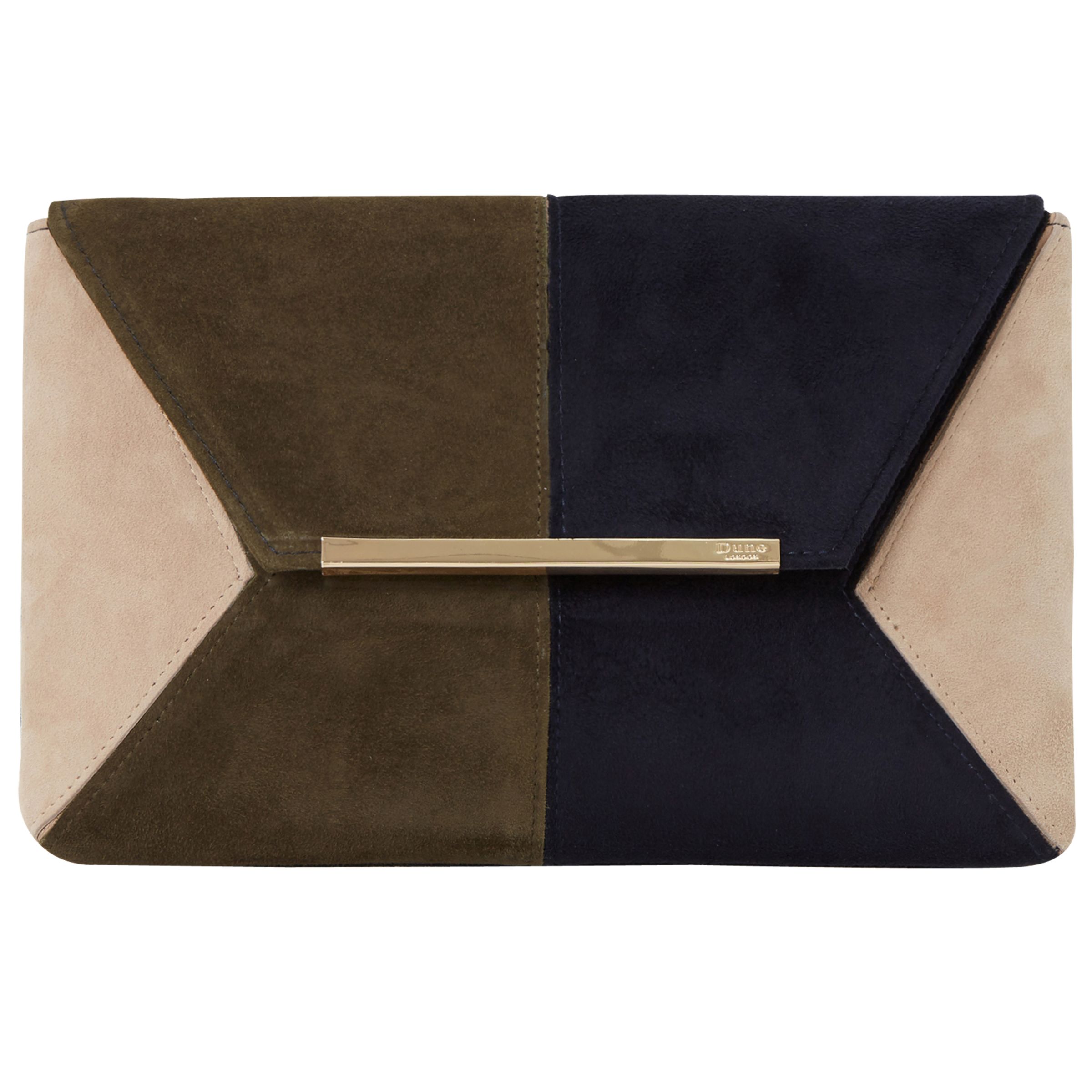 khaki clutch bag