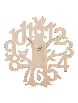 John Lewis & Partners Wooden Tree Clock, Natural