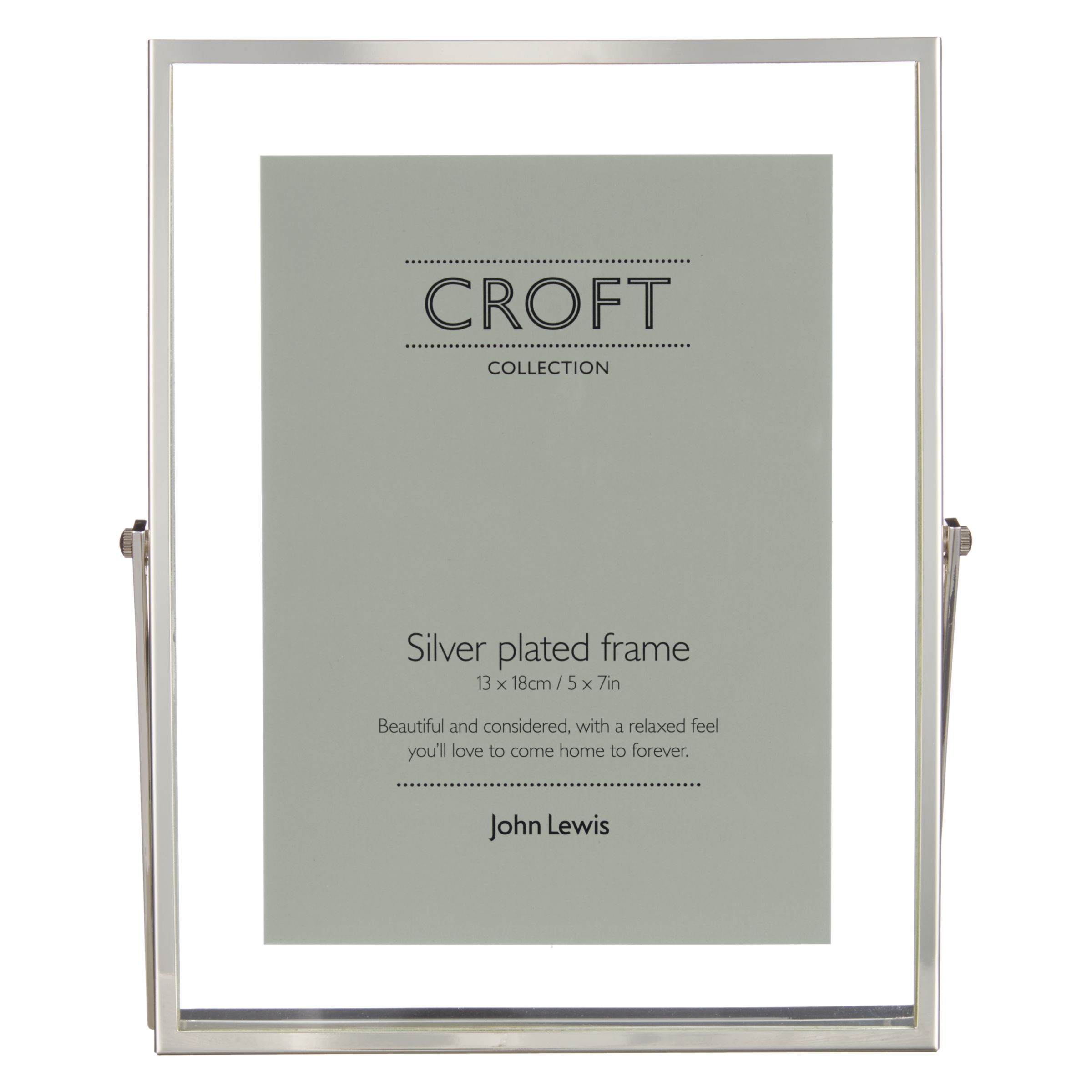 Croft Collection Floating Photo Frame, 5 x 7", Silver