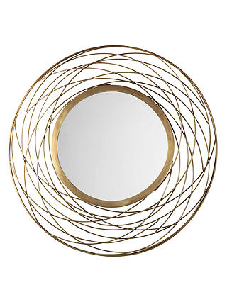 John Lewis Fusion Swirl Mirror, Dia.82cm, Brass