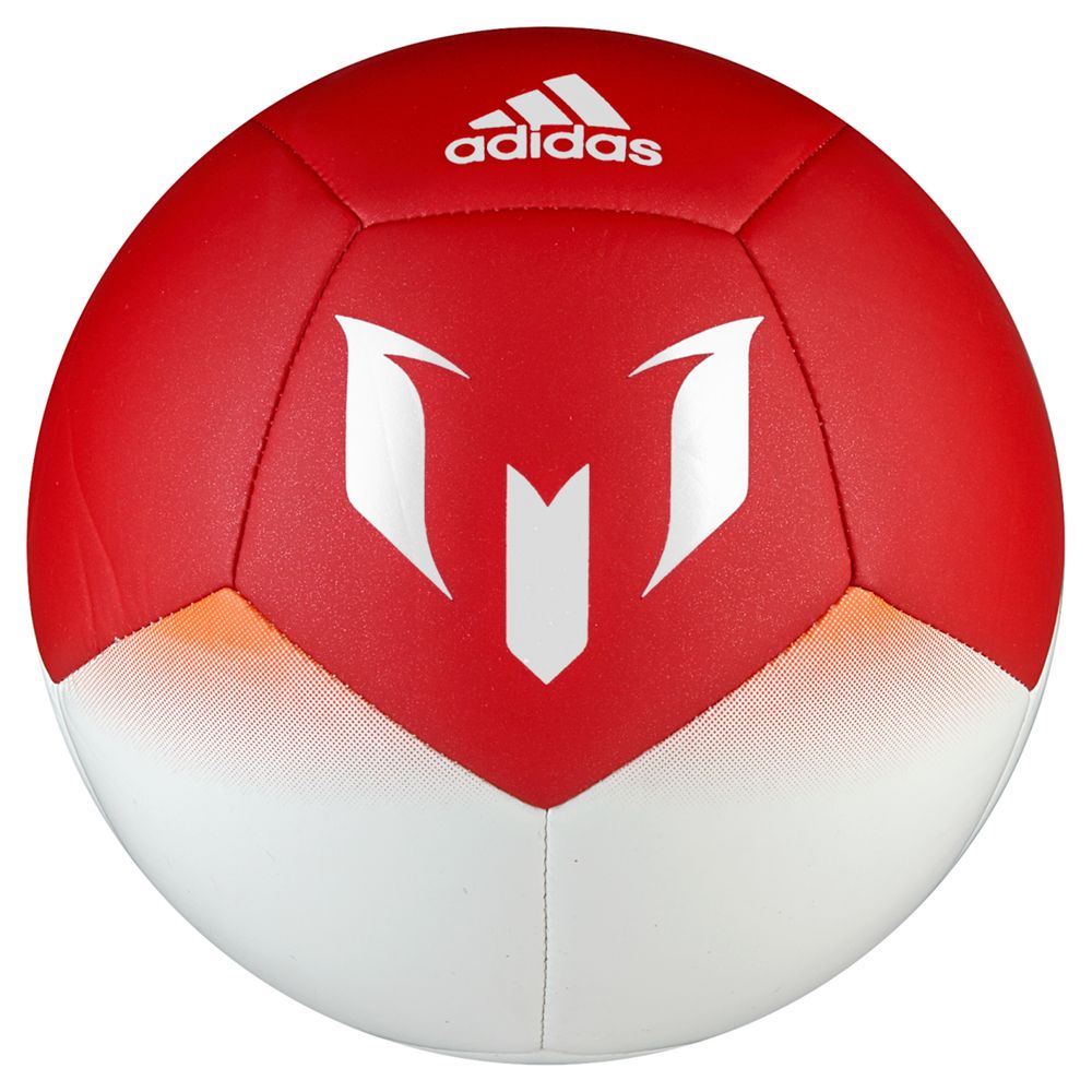 Adidas Messi Q1 Mini Football, Size 1, White/Red at John Lewis \u0026 Partners