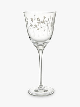 John Lewis & Partners Leckford Floral White Wine Glass, 240ml