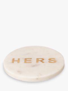 John Lewis & Partners 'Hers' Marble Coaster