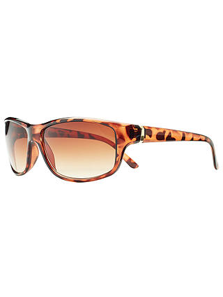 John Lewis & Partners Small Rectangular Sunglasses, Tortoise/Brown Gradient