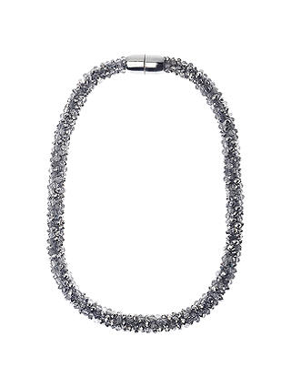 Adele Marie Faceted Glass Beads Rope Necklace, Silver