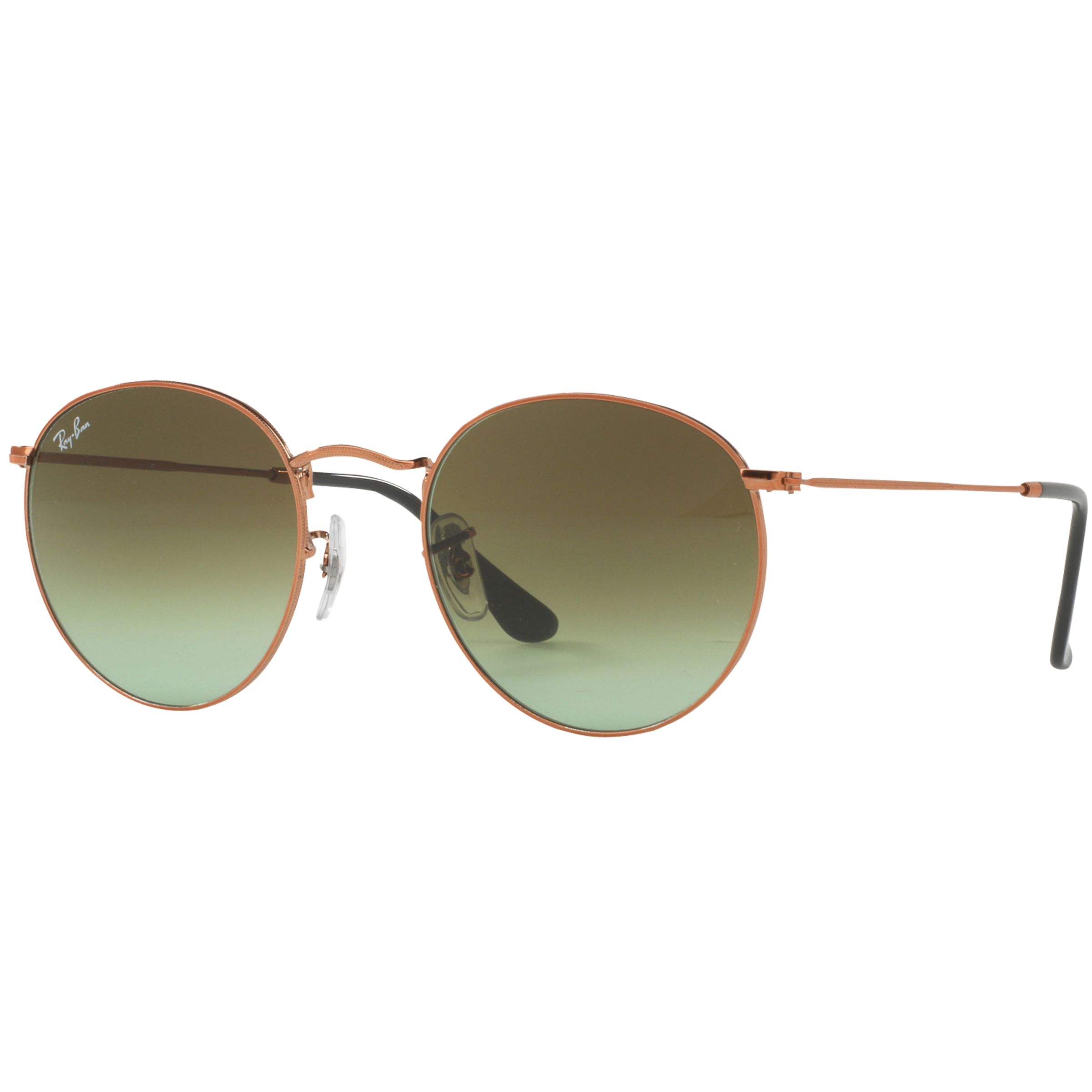 Ray-Ban RB3447 Round Sunglasses, Bronze/Green Gradient