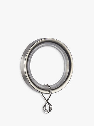 ANYDAY John Lewis & Partners Brushed Steel Curtain Rings, Pack of 6, 19mm