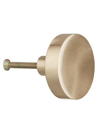 Design Project by John Lewis No.114 Cupboard Knob, Brushed Brass