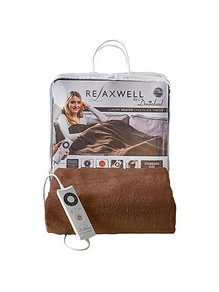 Dreamland 16333 Relaxwell Luxury Heated Throw Electric Blanket, Chocolate Brown