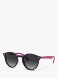 Ray-Ban Junior RJ9064S Round Sunglasses, Grey/Pink