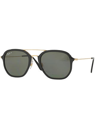 Ray-Ban RB4273 Polarised Square Sunglasses, Black