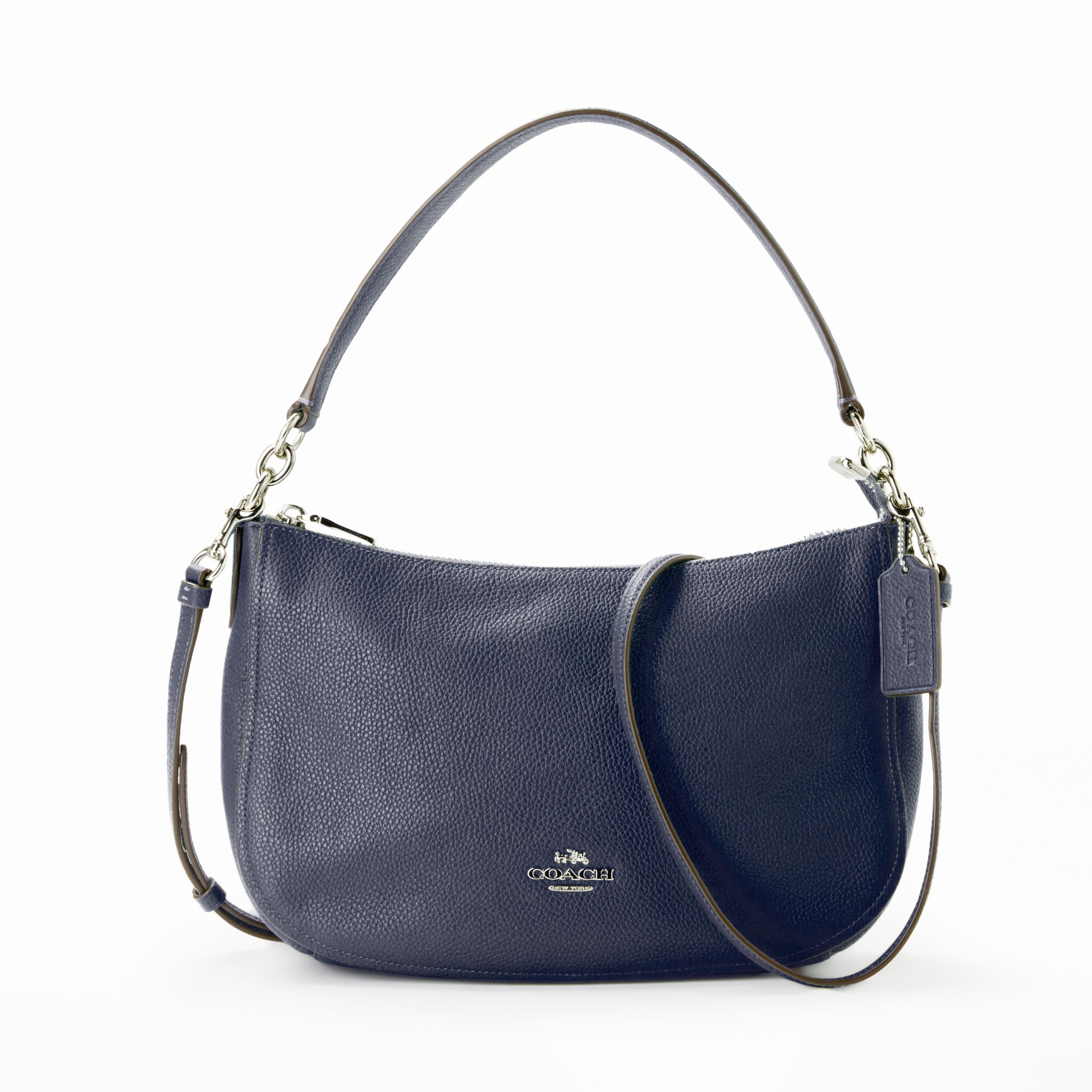 Coach Navy Court Ruched Pebble Leather Crossbody Bag, Best Price and  Reviews