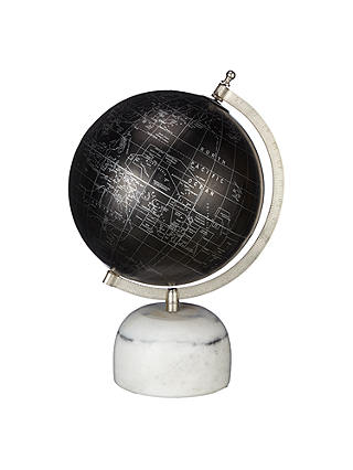 John Lewis & Partners Black Globe with Marble Base, 8"