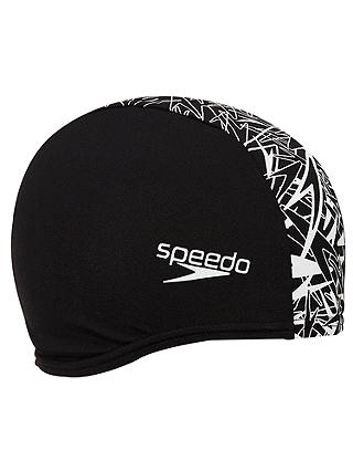 Speedo Boom Endurance Swimming Cap, One Size, Black/White