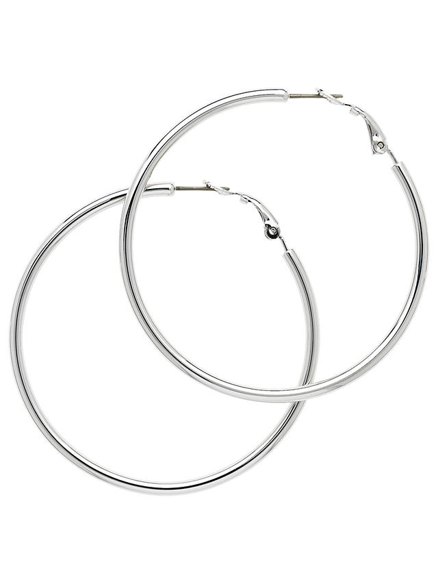 Melissa Odabash Medium Hoop Earrings, Silver