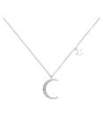 Melissa Odabash Glass Crystal Moon Pendant Necklace