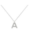 Melissa Odabash Swarovski Crystal Initial Pendant Necklace, Silver