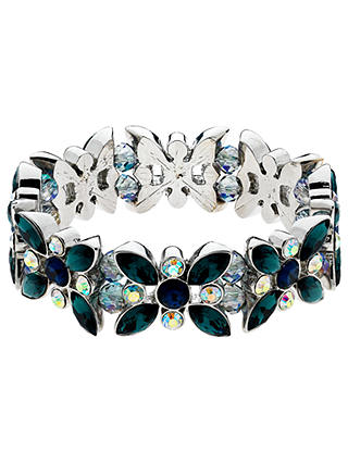 Monet AB Navette and Round Cut Glass Crystal Stretch Bracelet, Multi