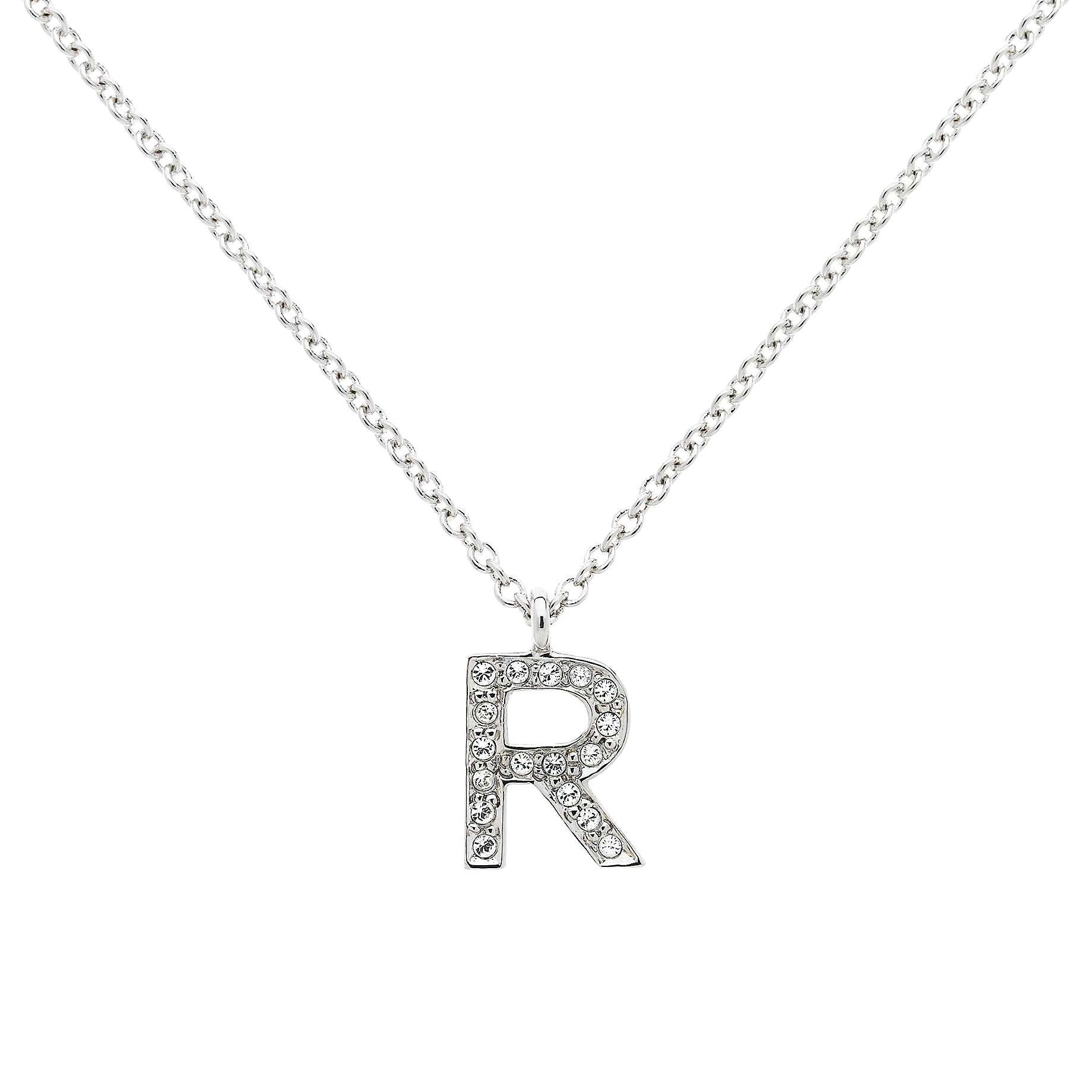 Buy Melissa Odabash Glass Crystal Initial Pendant Necklace, Silver Online at johnlewis.com
