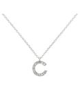 Melissa Odabash Glass Crystal Initial Pendant Necklace, Silver