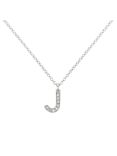 Melissa Odabash Glass Crystal Initial Pendant Necklace, Silver, Silver