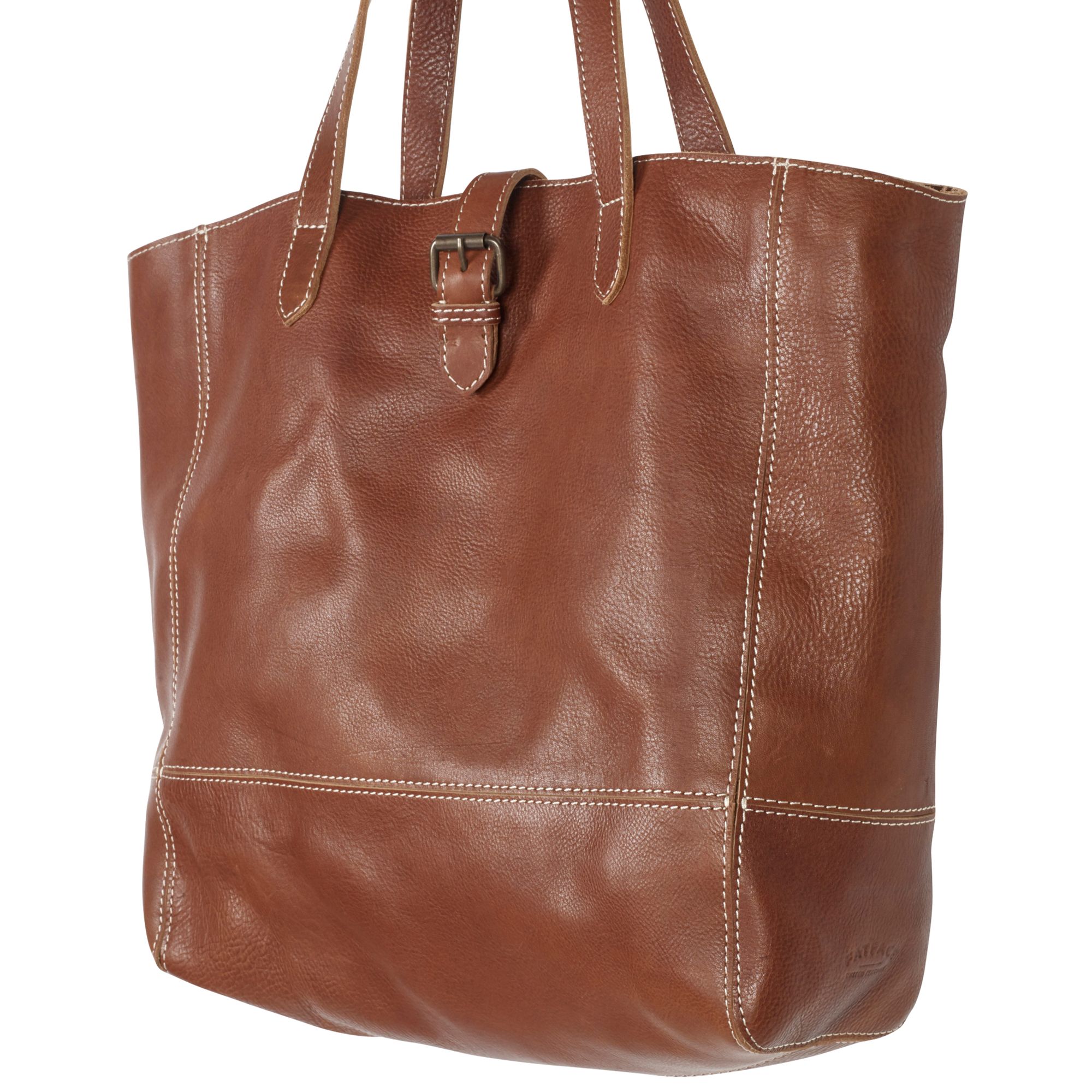 fat face tan leather bag