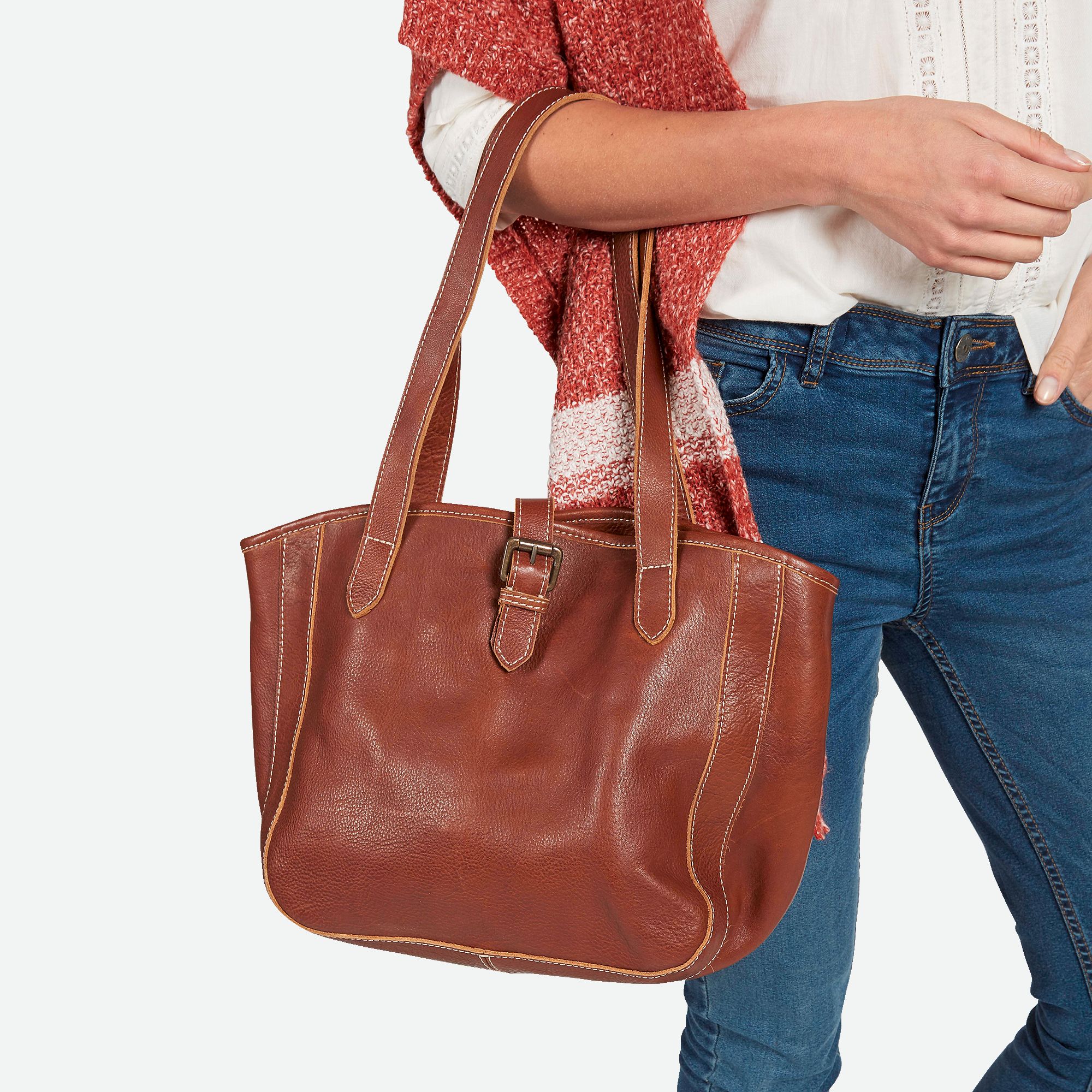 fat face leather tote bag