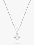 Mogul 18ct White Gold Princess Cut Solitaire Diamond Pendant Necklace, 0.75ct