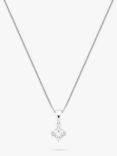 Mogul 18ct White Gold Princess Cut Solitaire Diamond Pendant Necklace, 0.33ct