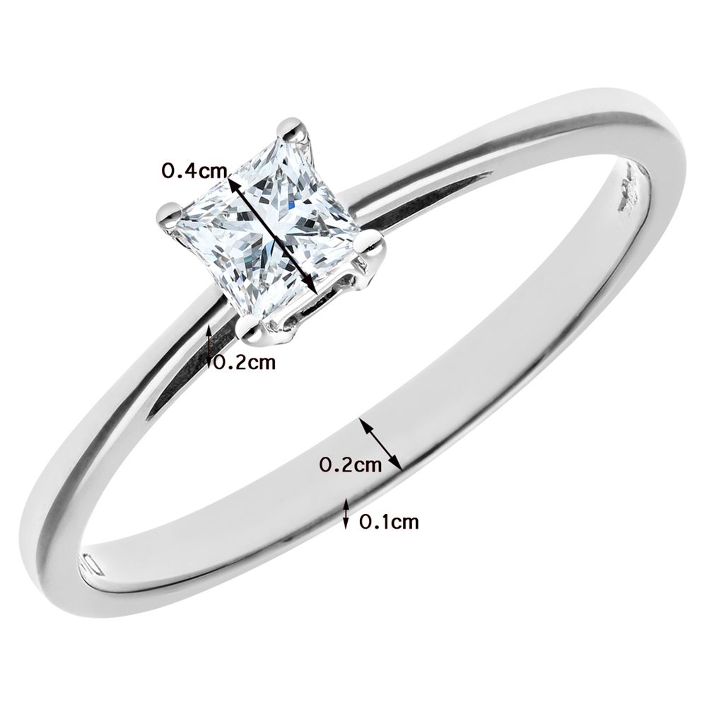 Mogul 18ct White Gold Princess Cut Diamond Engagement Ring 1ct At John 