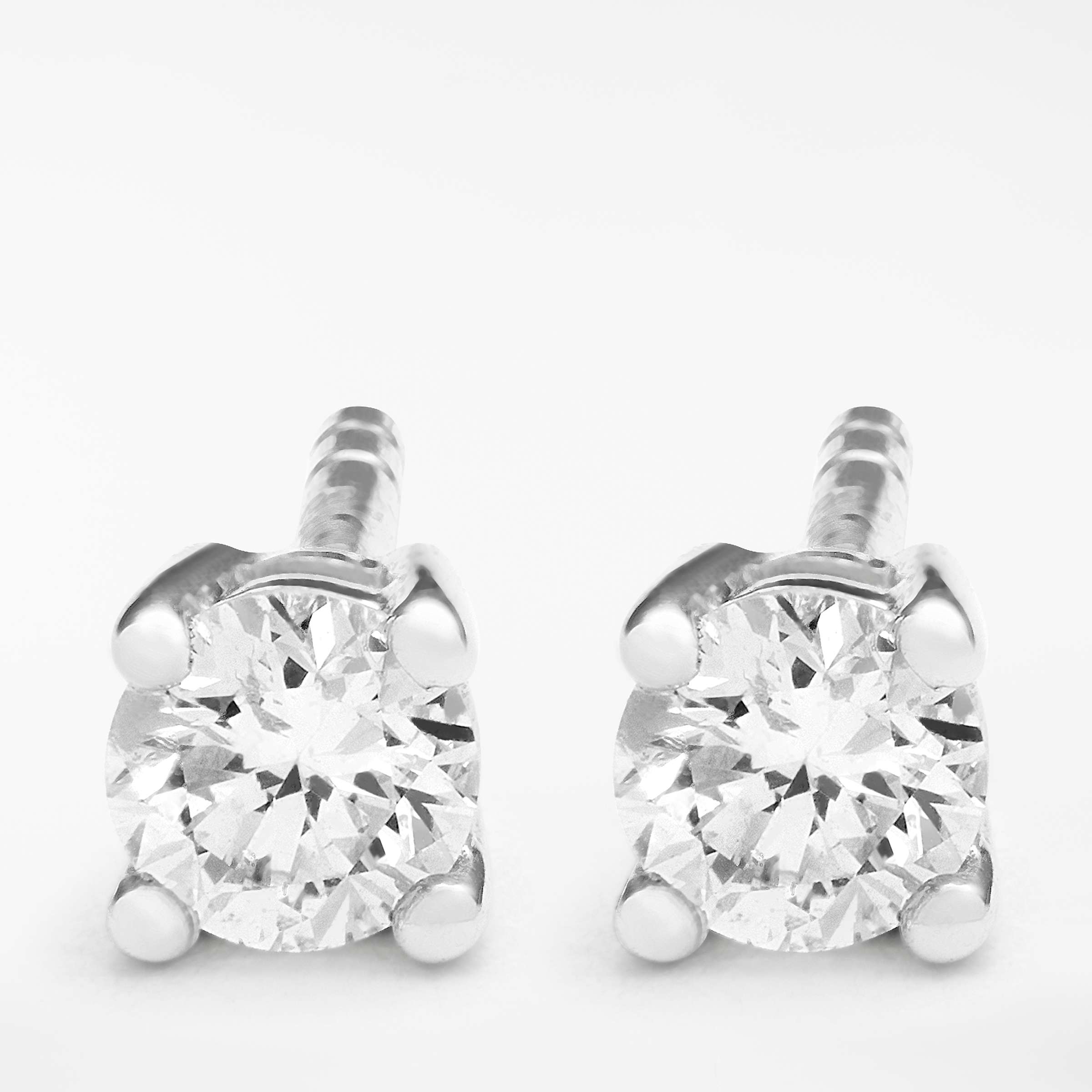 Buy Mogul 18ct White Gold Round Brilliant Solitaire Diamond Stud Earrings, 0.25ct Online at johnlewis.com