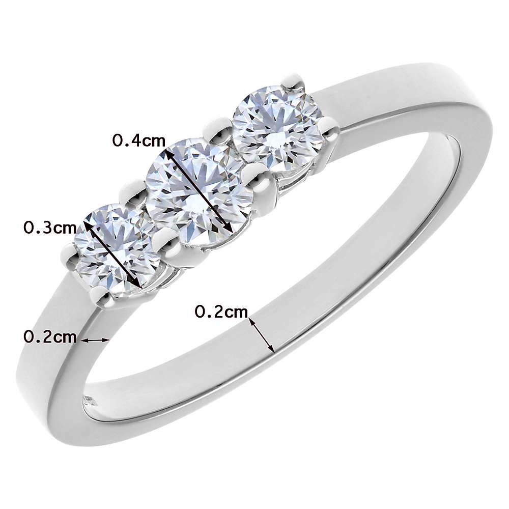 Buy Mogul 18ct White Gold Round Brilliant Diamond Trilogy Engagement Ring, 1ct Online at johnlewis.com
