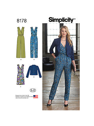 Simplicity Women's Jumpsuit Sewing Pattern, 8178, H5