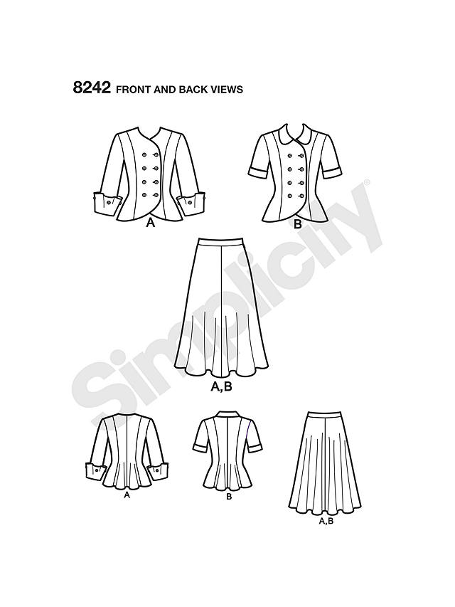 Simplicity Women's Vintage Suit Sewing Pattern, 8242, BB