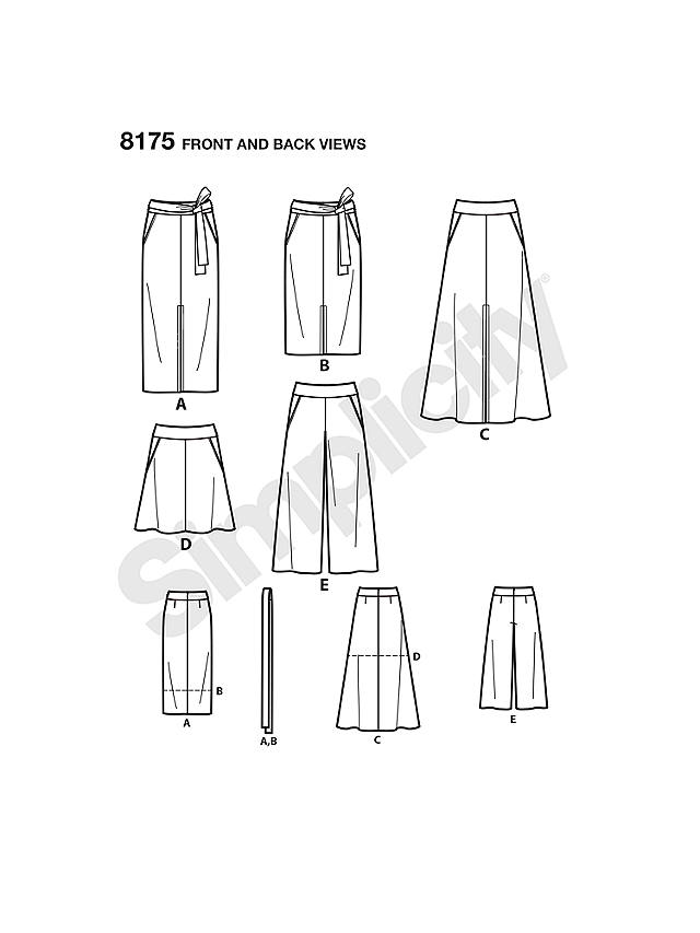 Simplicity Women's Skirt and Trousers Sewing Pattern, 8175, H5