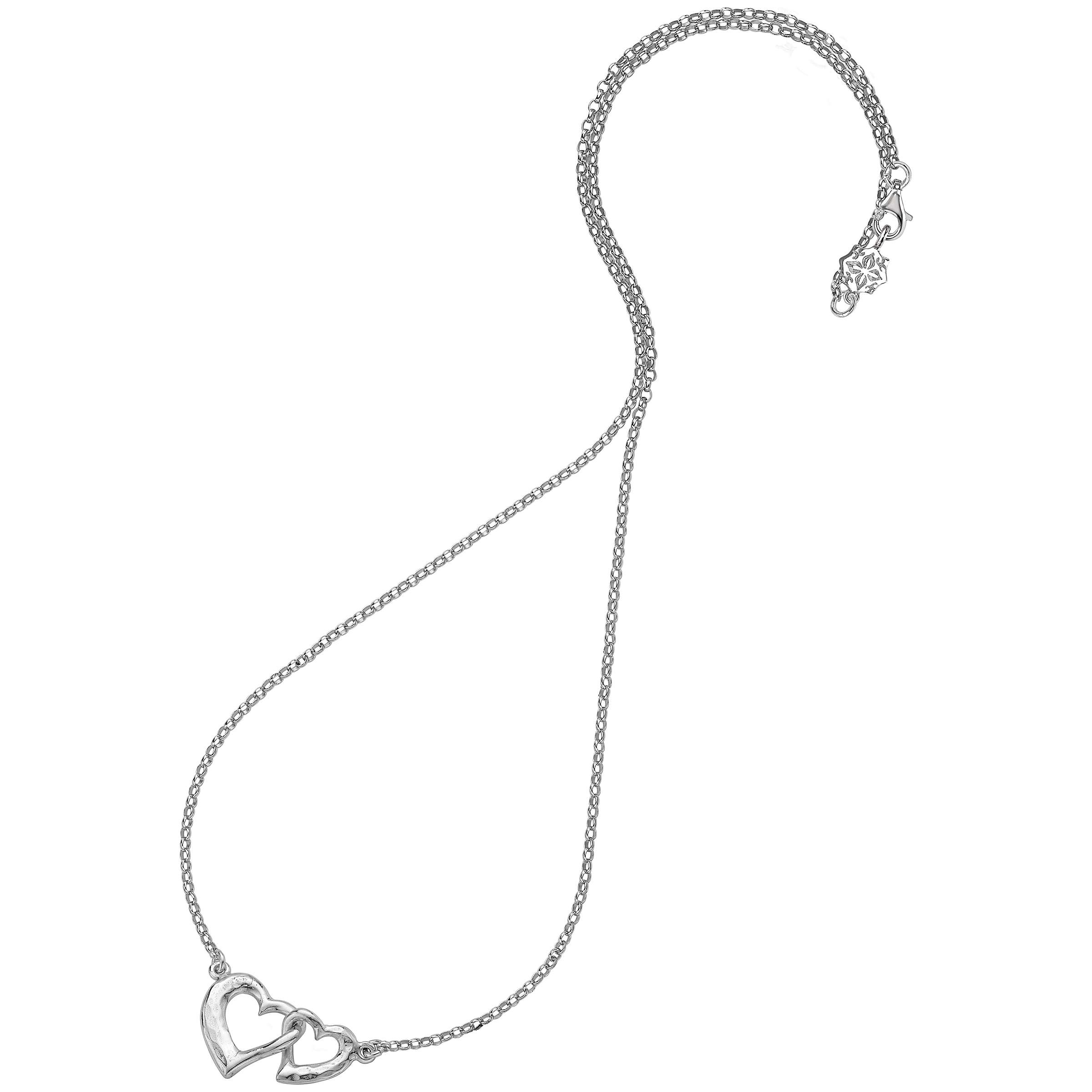 Buy Dower & Hall Sterling Silver Entwined Hearts Pendant Necklace Online at johnlewis.com