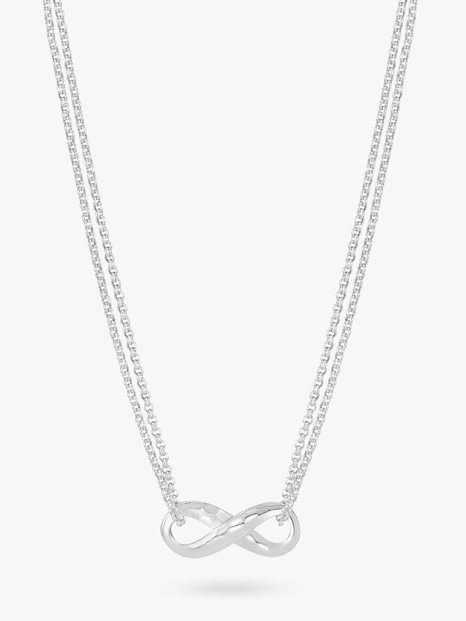 Dower & Hall Sterling Silver Infinity Pendant Necklace, Silver
