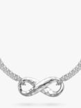 Dower & Hall Sterling Silver Infinity Pendant Necklace, Silver