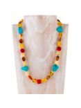 Be-Jewelled Sterling Silver Faceted Bead Necklace, Multi