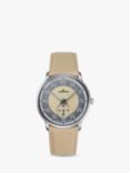 Junghans 027/3608.00 Men's Meister Handwind Leather Strap Watch, Beige/Grey
