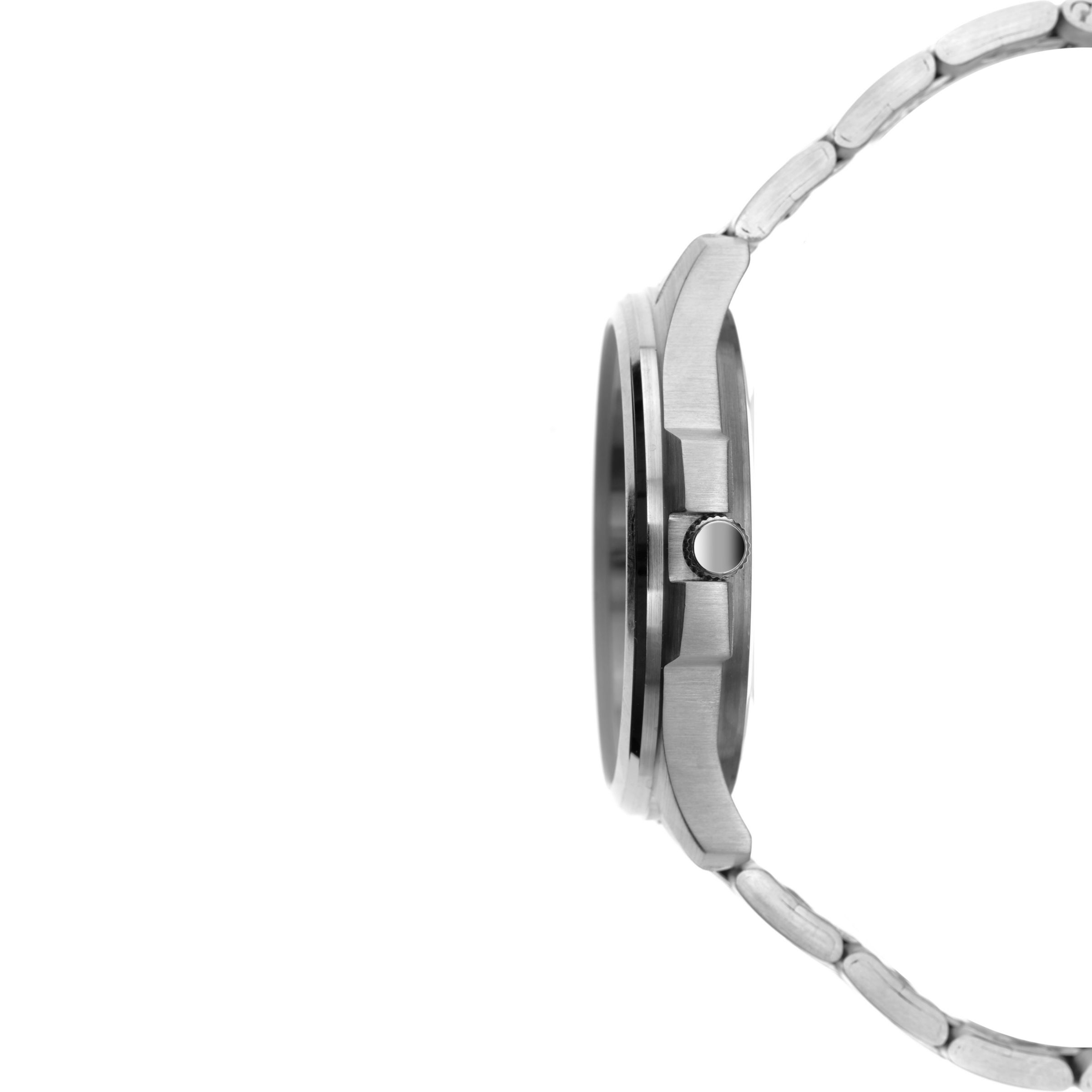 Sekonda 1224.27 Men's Day Date Bracelet Strap Watch, Silver/Blue