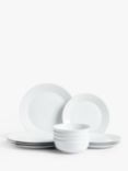 Design Project by John Lewis No.098 Rimmed Dinnerware Set, 12 Piece, White