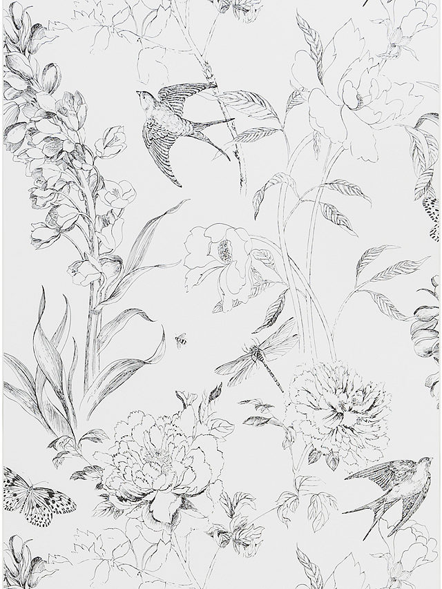 Designers Guild Jardin des Plantes Sibylla Garden Paste the Wall Wallpaper, Black / White PDG721/01