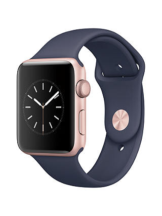 Apple Watch Series 2 42mm Rose Gold Aluminium Case with Sport Band, Midnight Blue