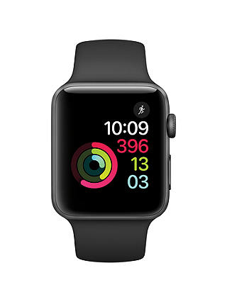 Apple Watch Series 2, 42mm Space Grey Aluminium Case with Sport Band, Black
