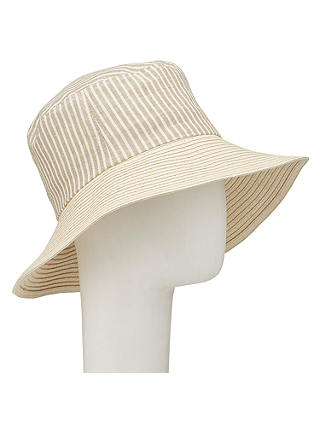 John Lewis & Partners Stripe and Braid Sun Hat, Natural