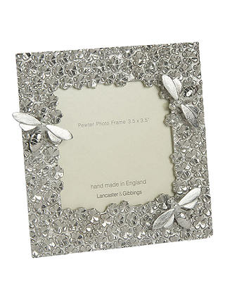 Lancaster and Gibbings Bee Photo Frame, 3.5 x 3.5", Pewter