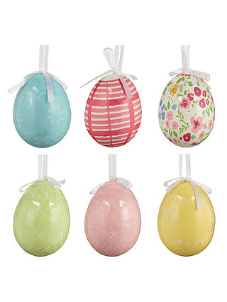 John Lewis & Partners Easter Eggs Hanging Decorations, Pack of 6